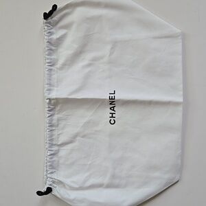 Chanel Drawstring White Pouch